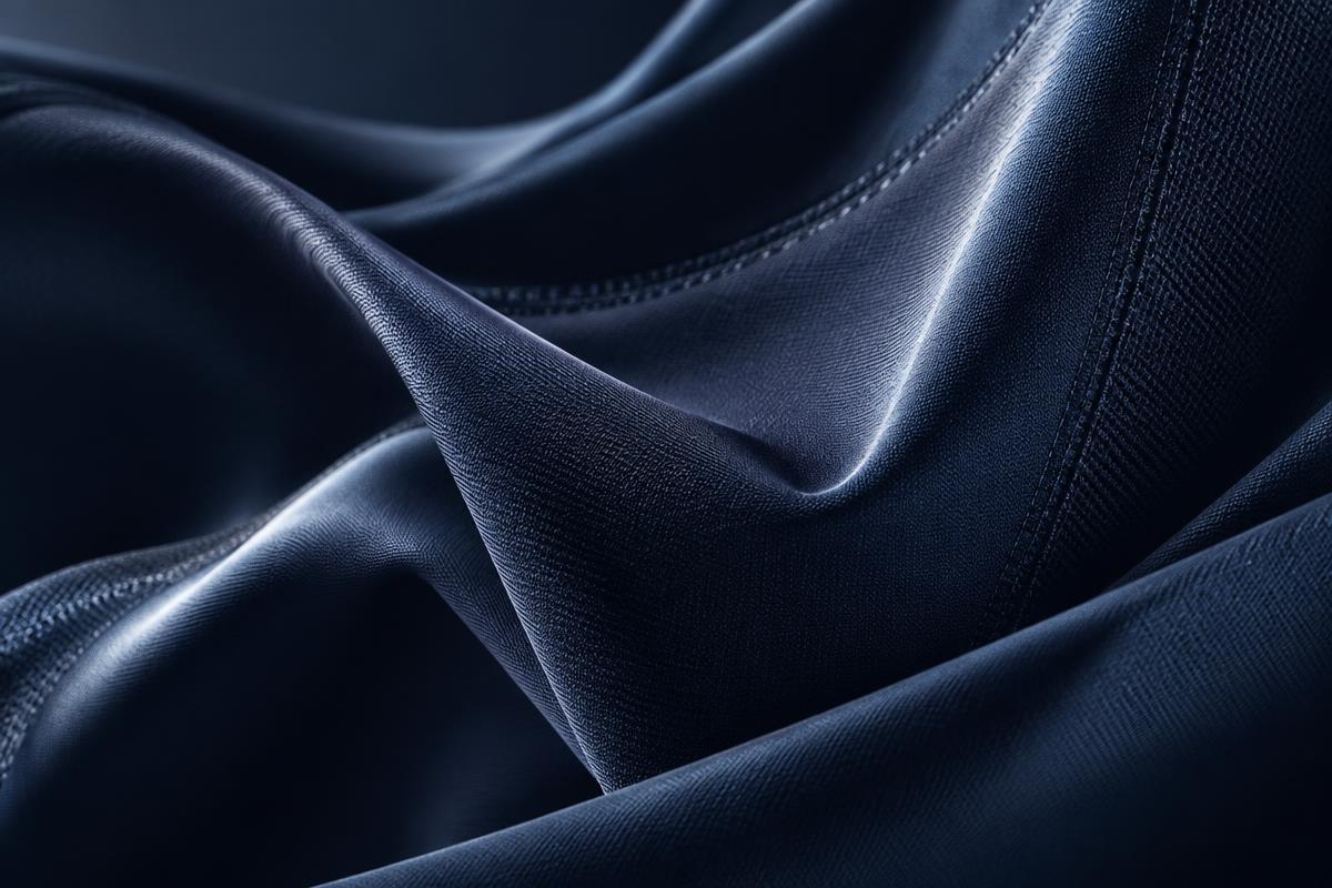Premium navy technical activewear fabric by NARAE